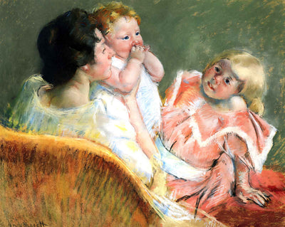 Mother and Children art print by Mary Cassatt (1901)