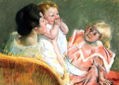 Mother and Children 1901 Painting by Mary Cassatt Art Print (6 Sizes)