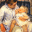 Mother About to Wash Her Sleepy Child Art Print 1880 by Mary Cassatt (6 Sizes)