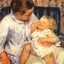 Mother About to Wash Her Sleepy Child Art Print 1880 by Mary Cassatt (6 Sizes)