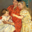 Mother and Sara Admiring the Baby Fine Art Print 1901 by Mary Cassatt (6 Sizes)