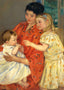 Mother and Sara Admiring the Baby Fine Art Print 1901 by Mary Cassatt (6 Sizes)
