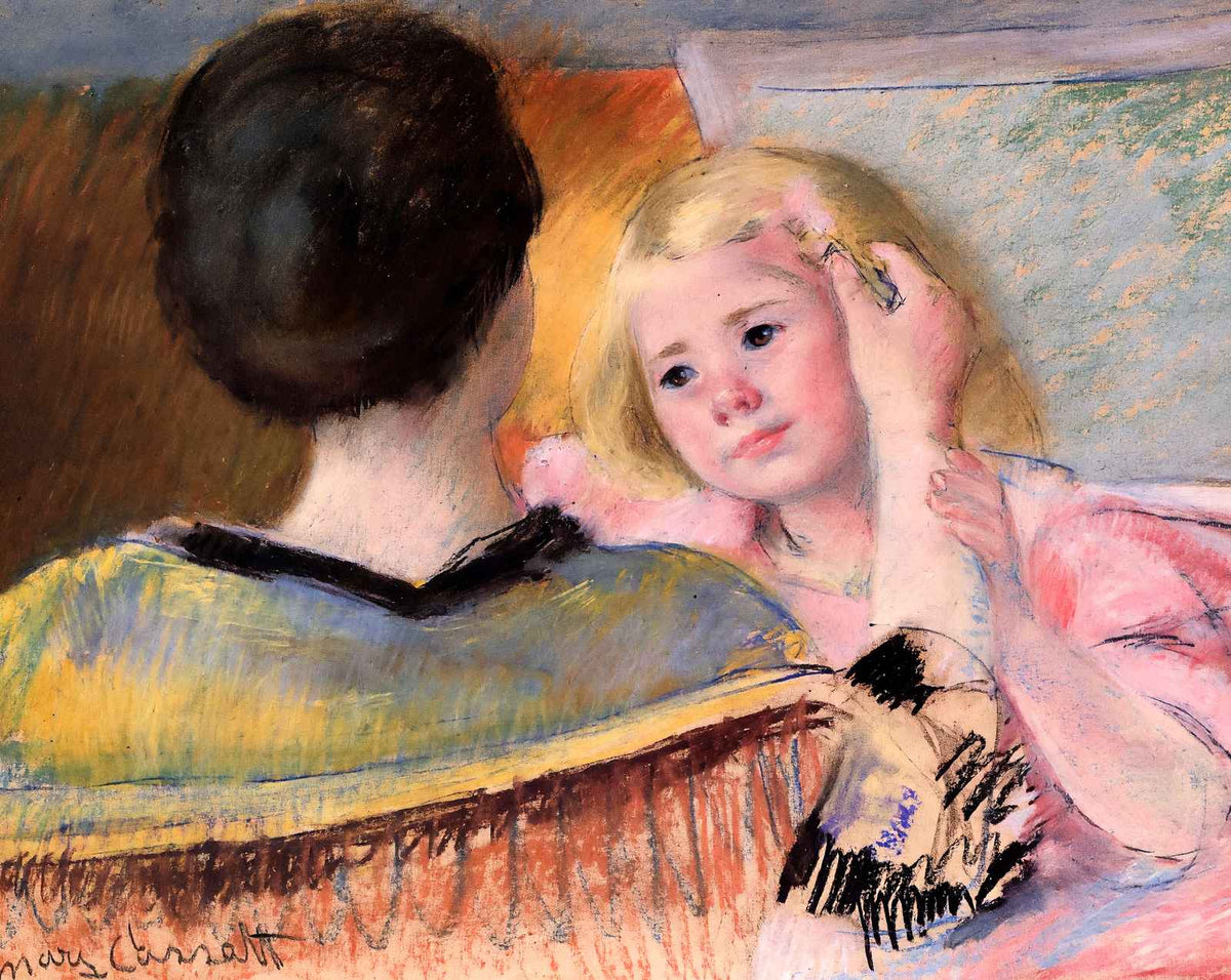Mother Combing Sara's Hair fine art print by Mary Cassatt (1901)