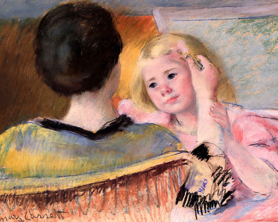 Mother Combing Sara's Hair fine art print by Mary Cassatt (1901)