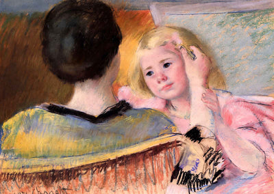 Mother Combing Sara's Hair Art Print 1901 Painting by Mary Cassatt (6 Sizes)