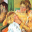 Mother Combing Her Child's Hair Art Print 1879 by Mary Cassatt (6 Sizes)