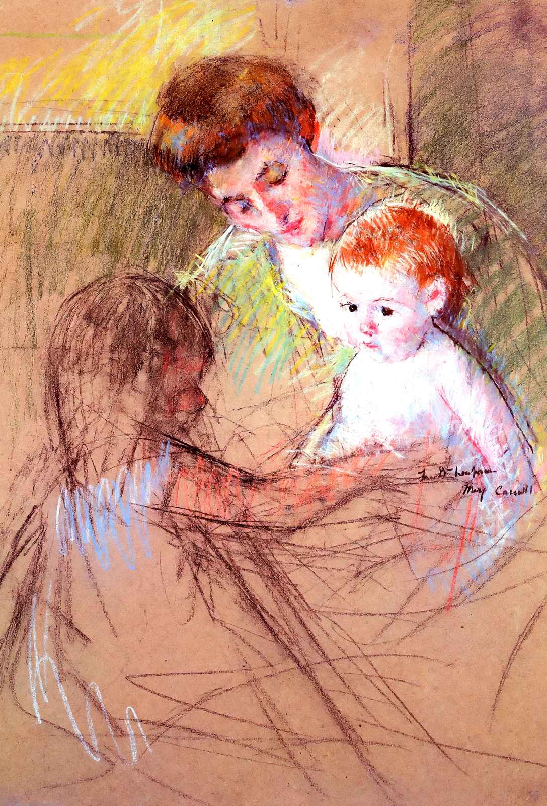 Mother and Daughter Looking at the Baby 1905 by Mary Cassatt Art Print (6 Sizes)