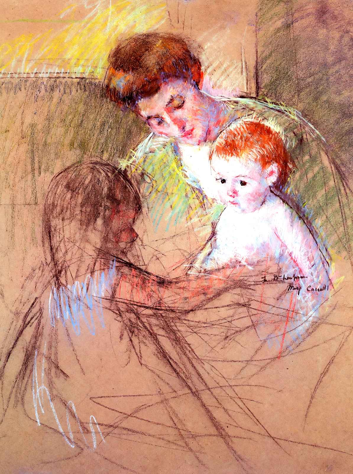 Mother and Daughter Looking at the Baby 1905 by Mary Cassatt Art Print (6 Sizes)