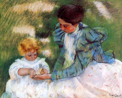 Mother Playing with Her Child Painting by Mary Cassatt 8x10" Art Print