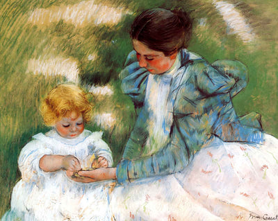Mother Playing with Her Child fine art print by Mary Cassatt (1899)