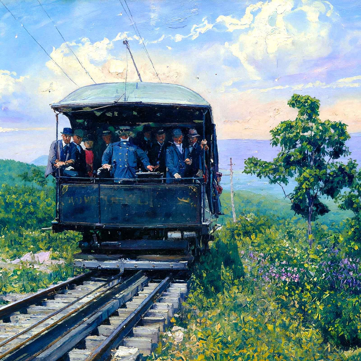 Mountain Car on Mt Tom Railroad, Easthampton, Massachusetts Art Print (7 Sizes)