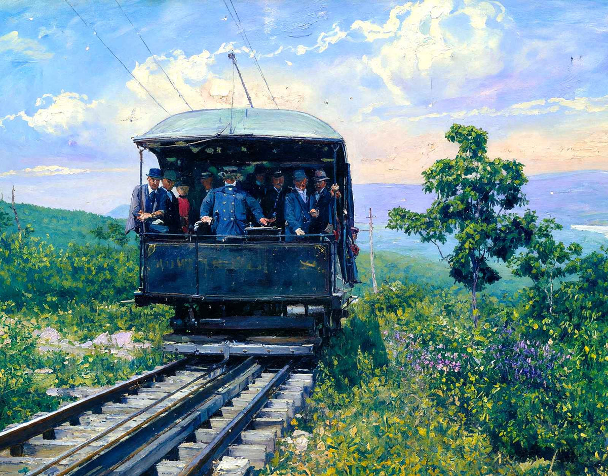 Mountain Car on Mt Tom Railroad, Easthampton, Massachusetts Art Print (7 Sizes)