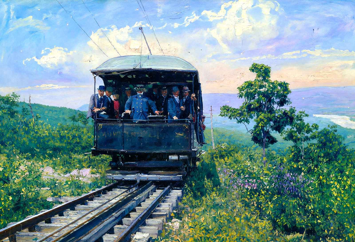 Mountain Car on Mt Tom Railroad, Easthampton, Massachusetts Art Print (7 Sizes)