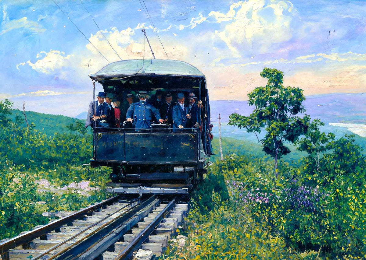Mountain Car on Mt Tom Railroad, Easthampton, Massachusetts Art Print (7 Sizes)