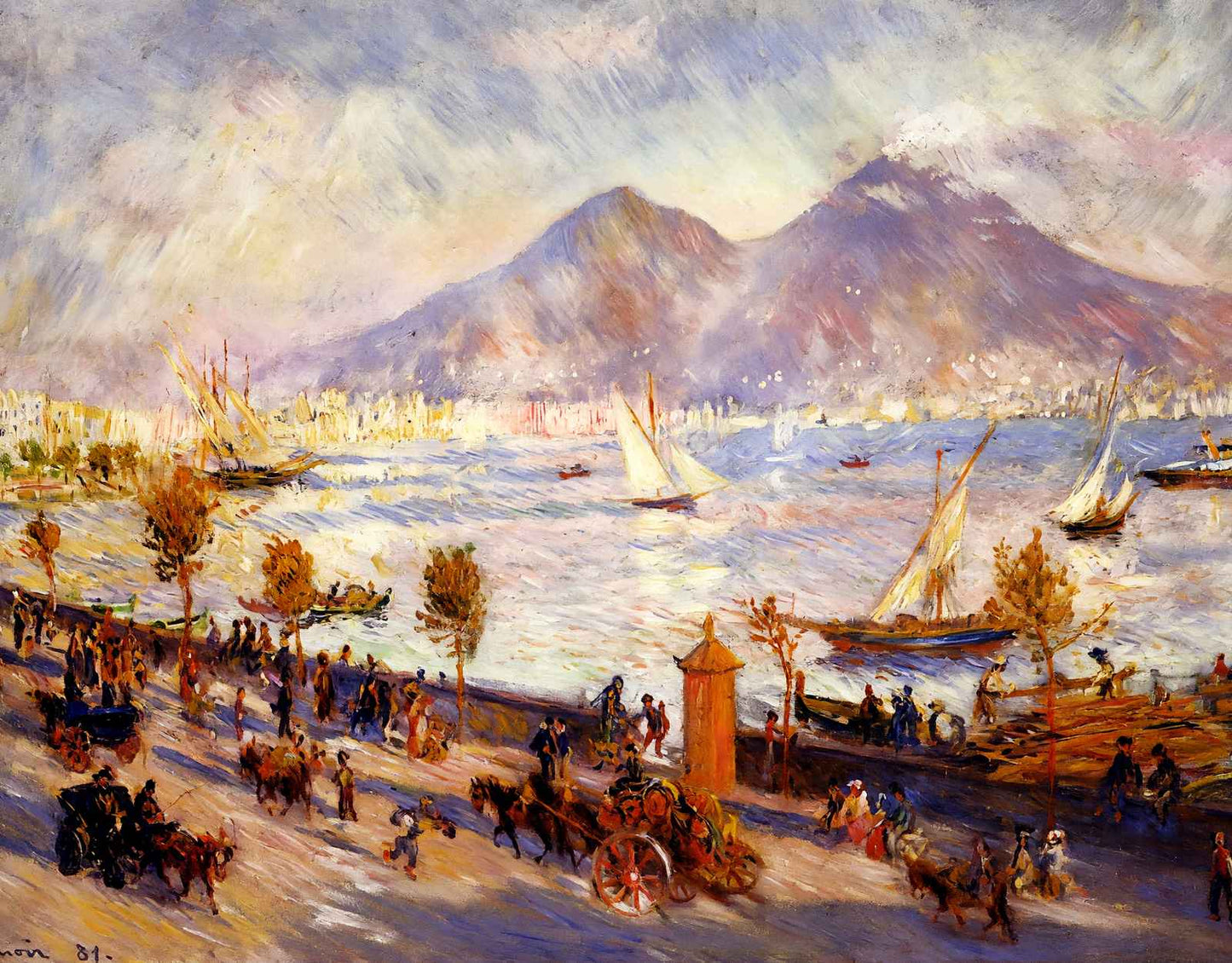 Mount Vesuvius in the Morning 1881 by Pierre-Auguste Renoir Art Print (6 Sizes)