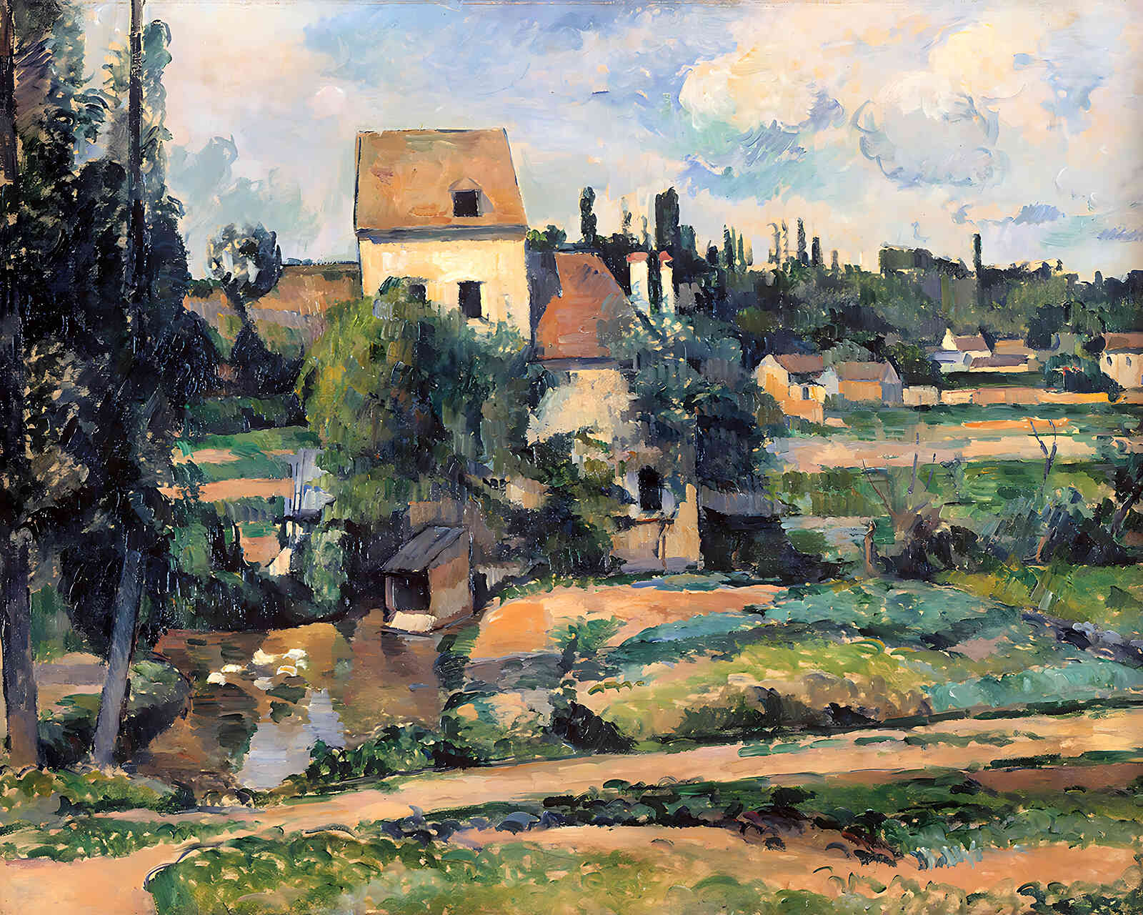 Moulin De La Couleuvre at Pontoise Painting by Paul Cezanne 8x10" Art Print