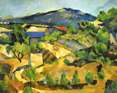 Mountains in Provence. L'Estaque art print by Paul Cezanne (1880)