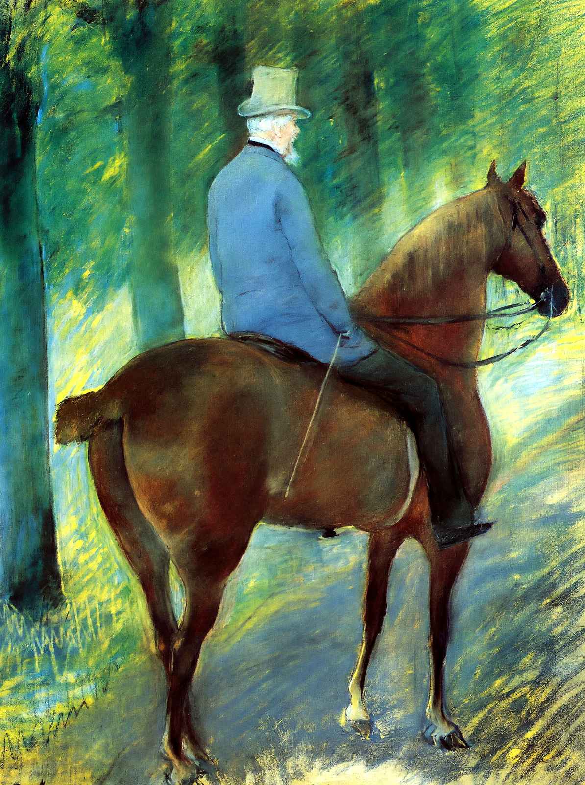 Mr. Robert S. Cassatt on Horseback 1885 by Mary Cassatt Art Print (6 Sizes)