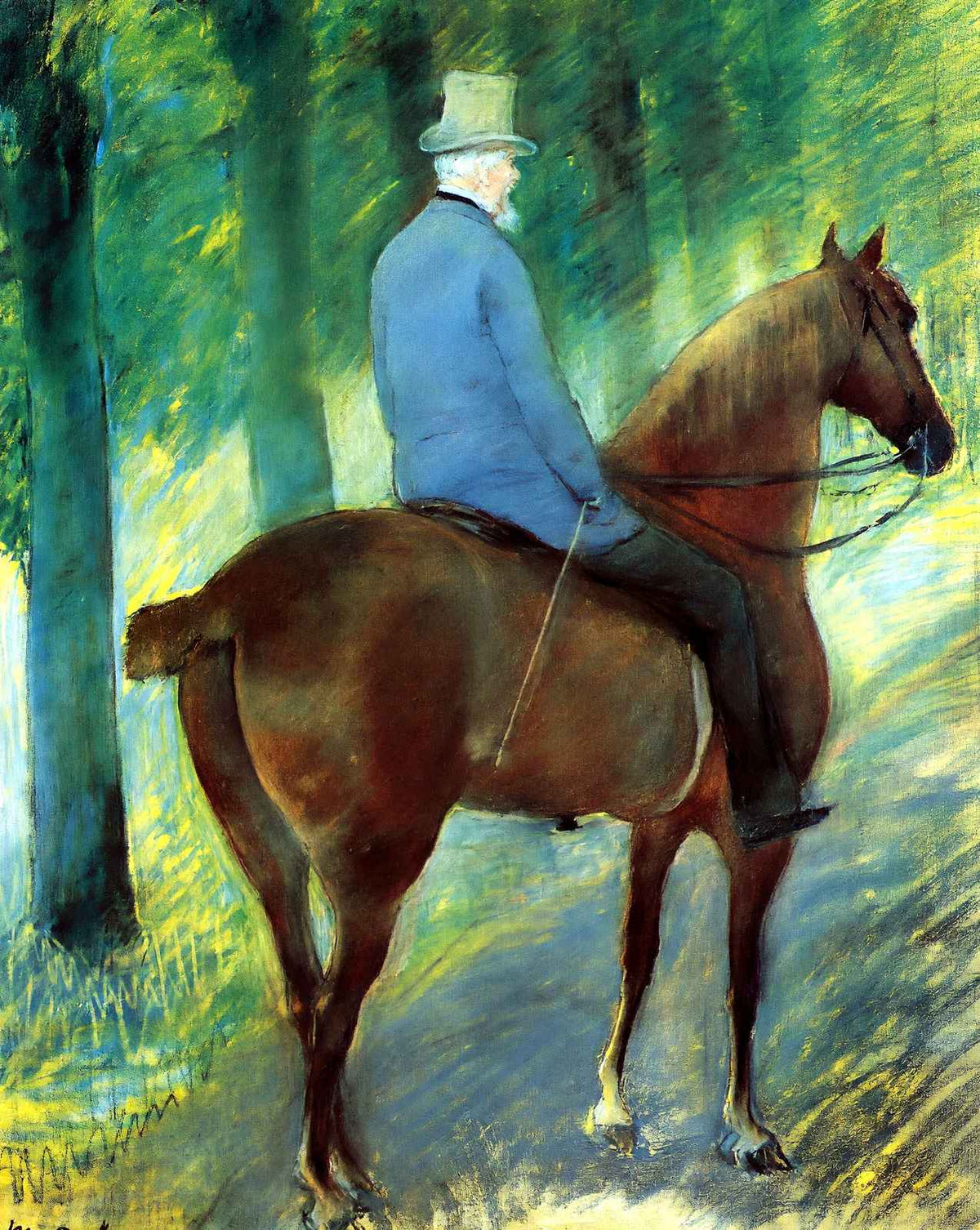 Mr. Robert S. Cassatt on Horseback fine art print by Mary Cassatt (1885)