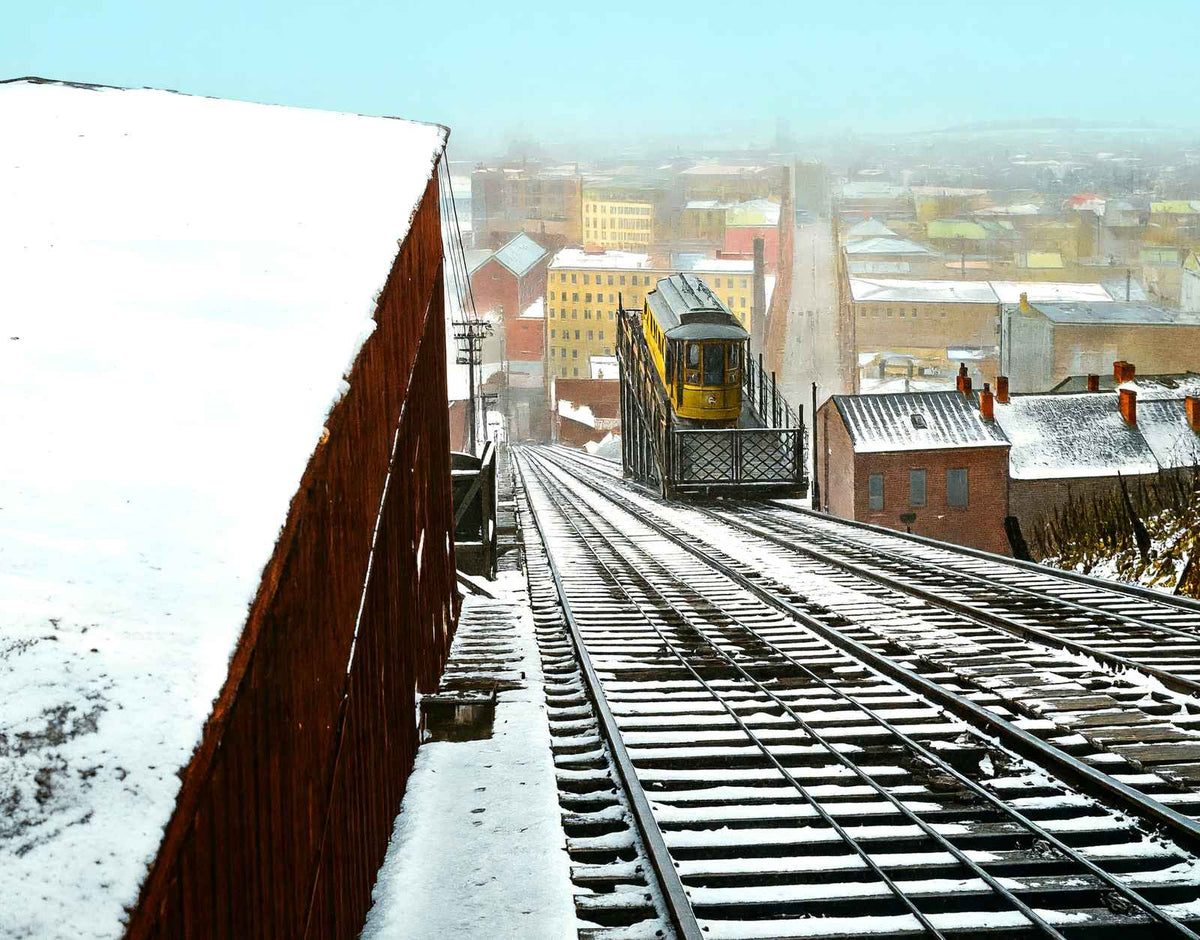 Mt. Adams Incline Train from the Top in 1906 Vintage Print (7 Sizes)