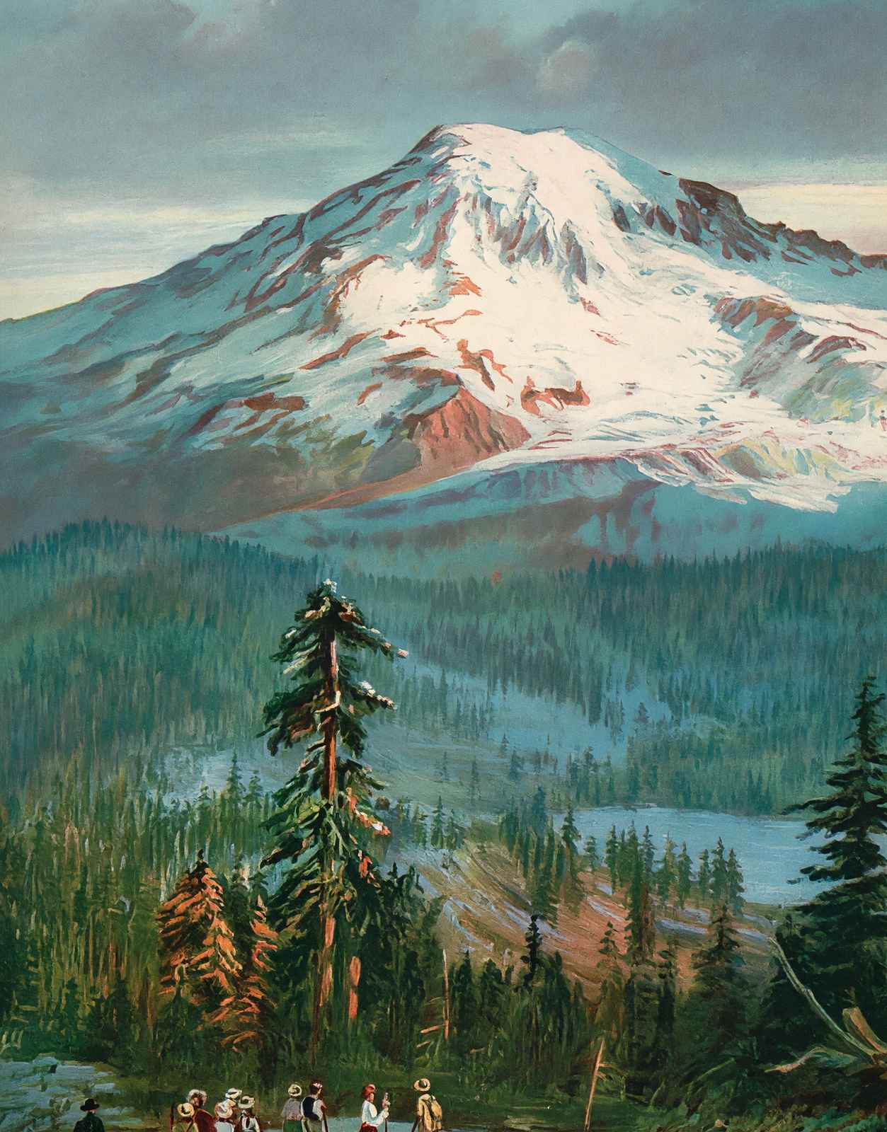 Mount Rainier Washington in 1908 Vintage Print (7 Sizes) - High Quality