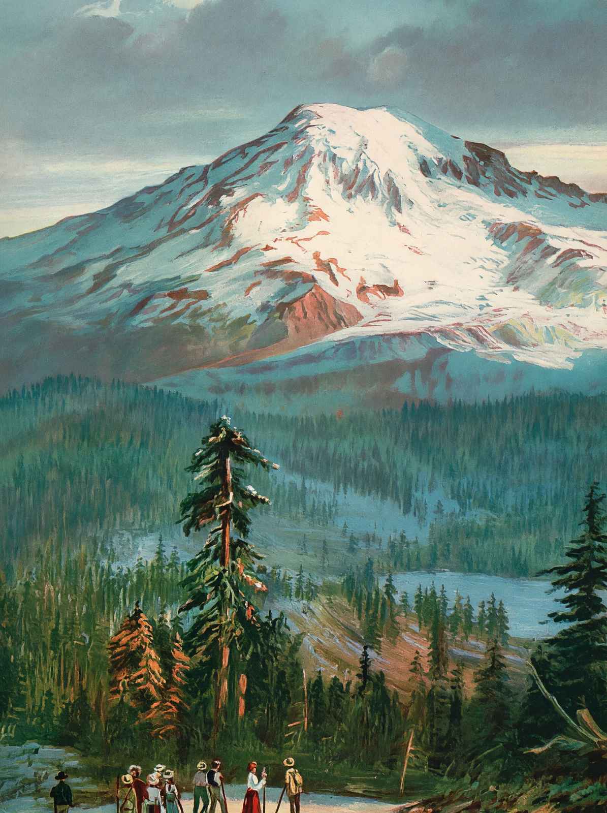Mount Rainier Washington in 1908 Vintage Print (7 Sizes) - High Quality