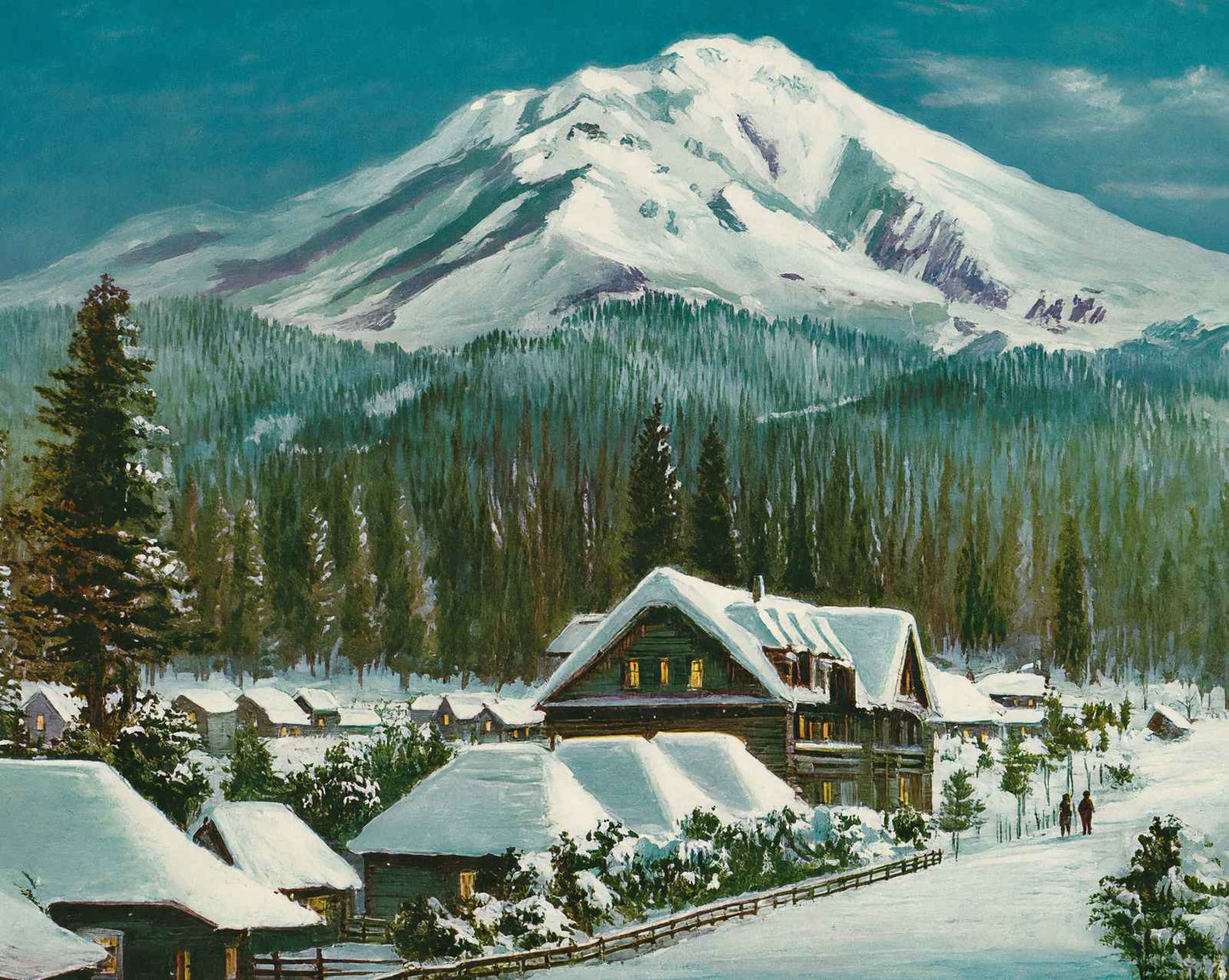 Mount Shasta in 1908 vintage print