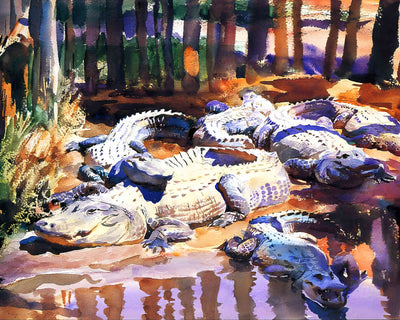 Muddy Alligators 1917 Painting by John Singer Sargent 8x10" Art Print