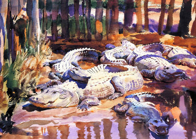 Muddy Alligators Art Print 1917 Painting by John Singer Sargent (6 Sizes)