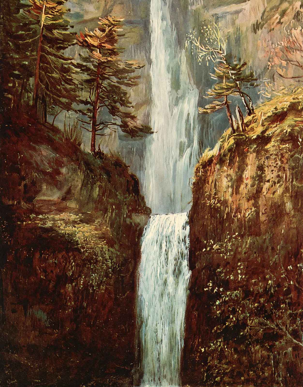 Multnomah Falls Oregon in 1908 Vintage Print (7 Sizes) - Premium Quality
