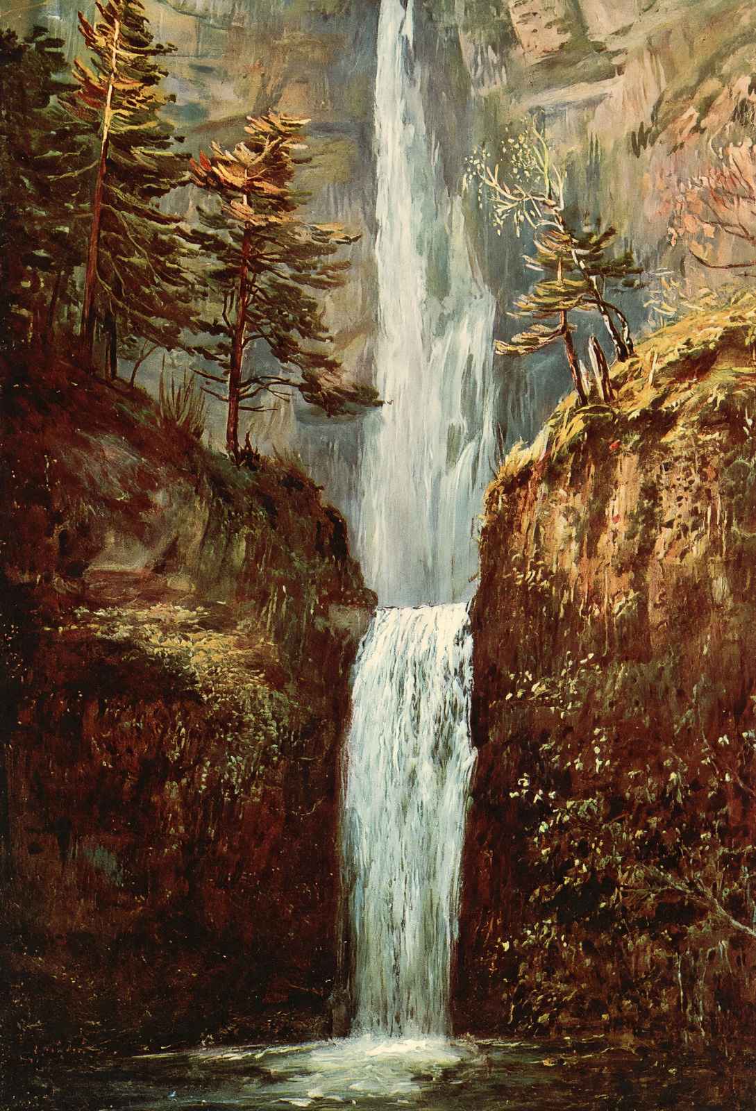 Multnomah Falls Oregon in 1908 Vintage Print (7 Sizes) - Premium Quality
