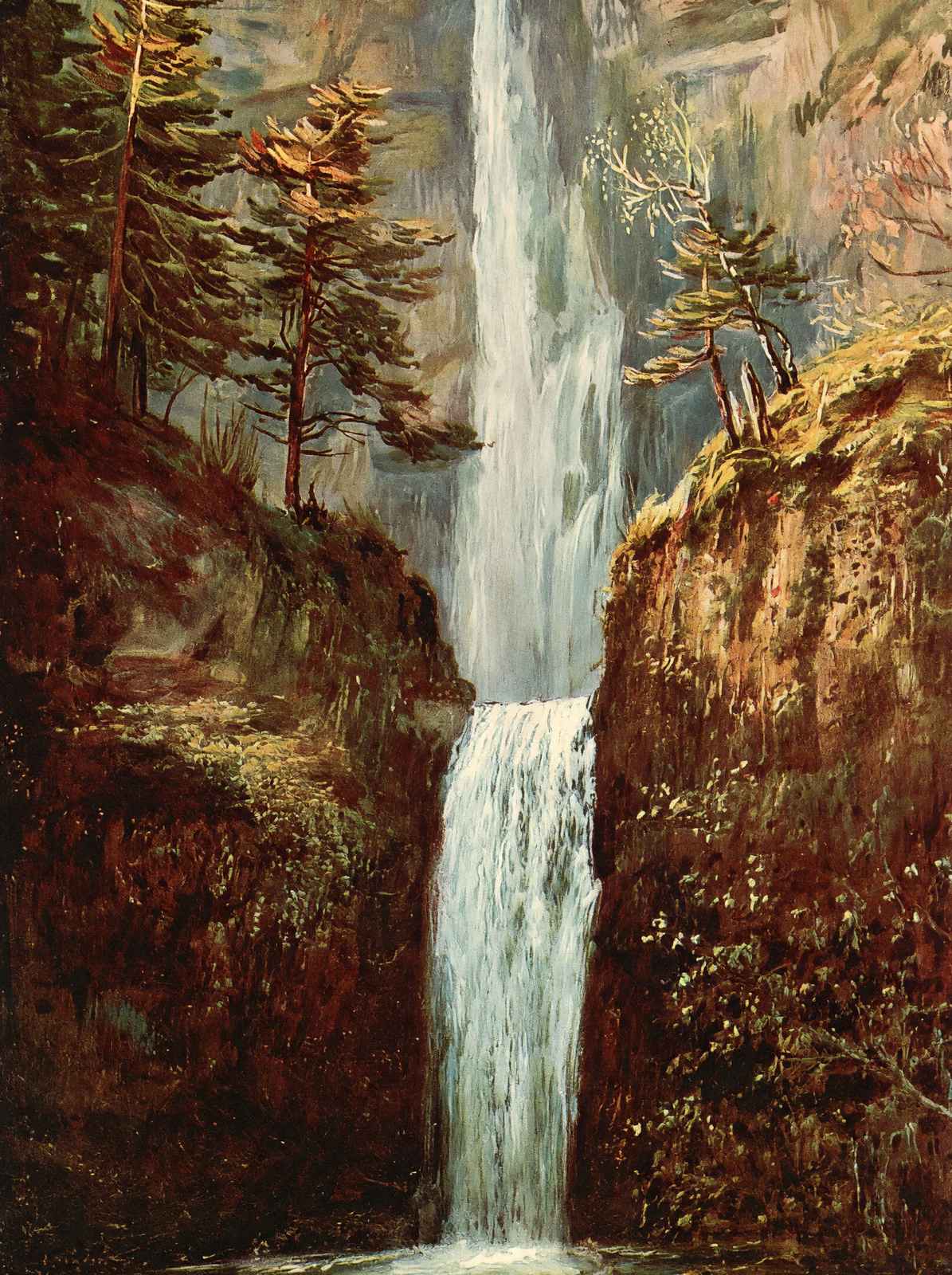 Multnomah Falls Oregon in 1908 Vintage Print (7 Sizes) - Premium Quality