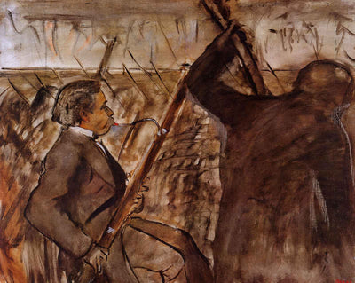 Musicians in the Orchestra art print by Edgar Degas (1870)