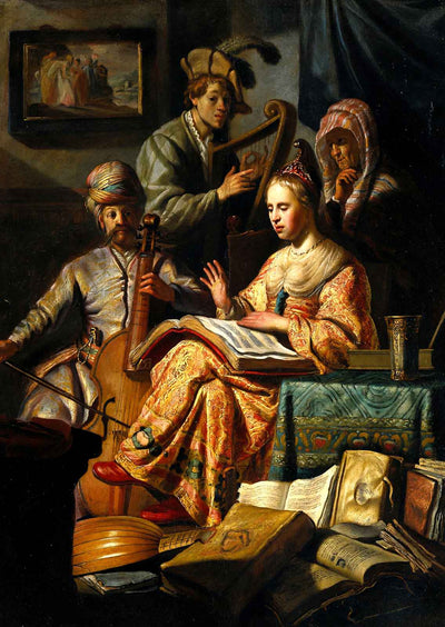 Musical Allegory 1626 Painting by Rembrandt Art Print (6 Sizes)