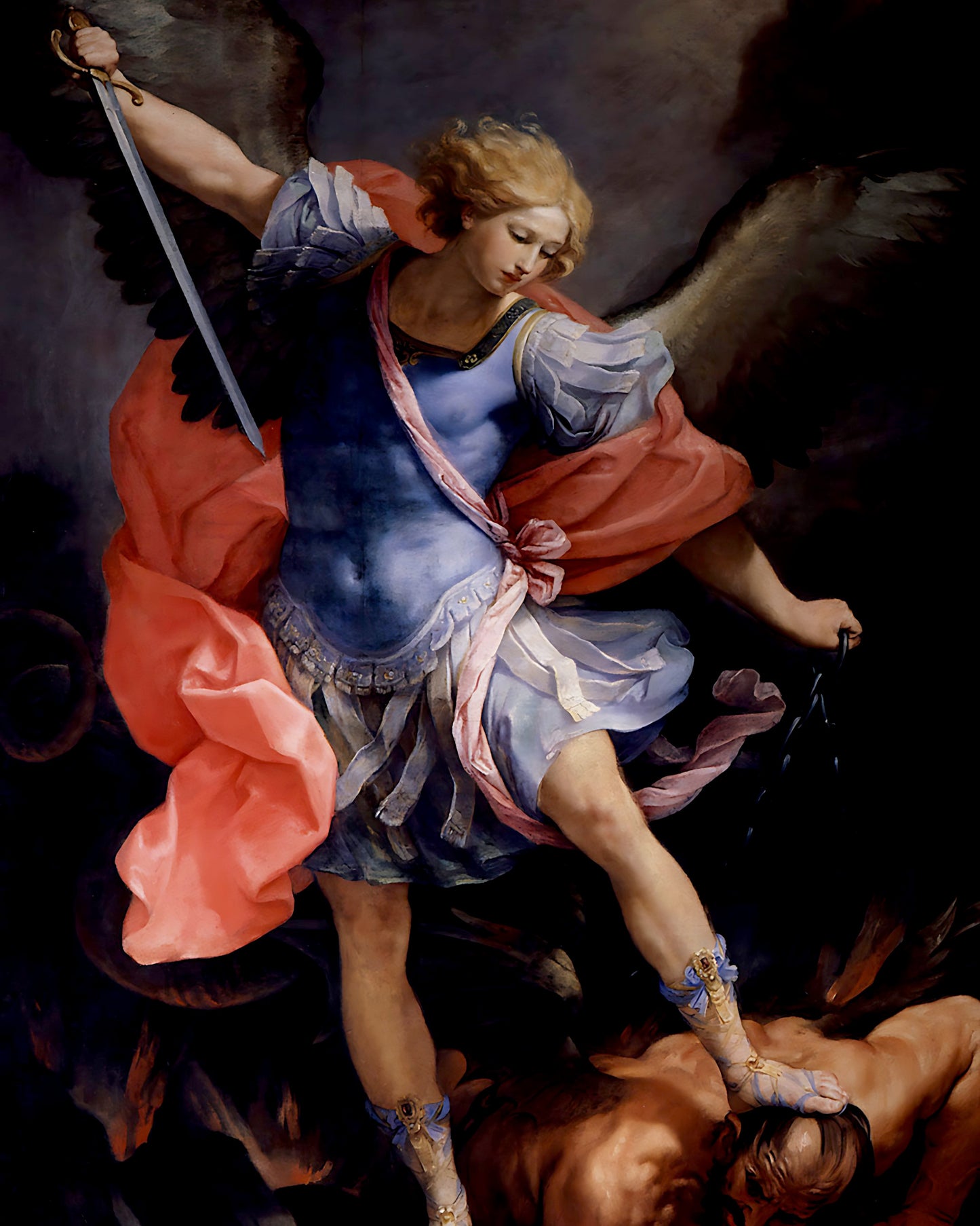 Michael Defeats Satan Painting by Guido Reni  8x10" Bible Art Print