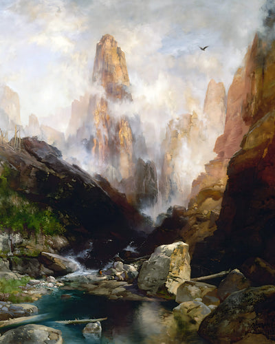 Mist in Kanab Canyon, Utah Painting by Thomas Moran 8x10" Art Print