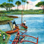 Native Boats and Fishermen Hawaii in 1908 Vintage Print (7 Sizes)
