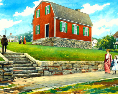 Nathan Hale School in New London in 1905 art print