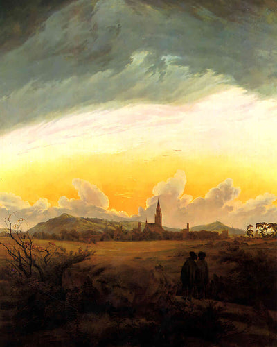 Neubrandenburg Painting by Caspar David Friedrich 8x10" Art Print - Restored
