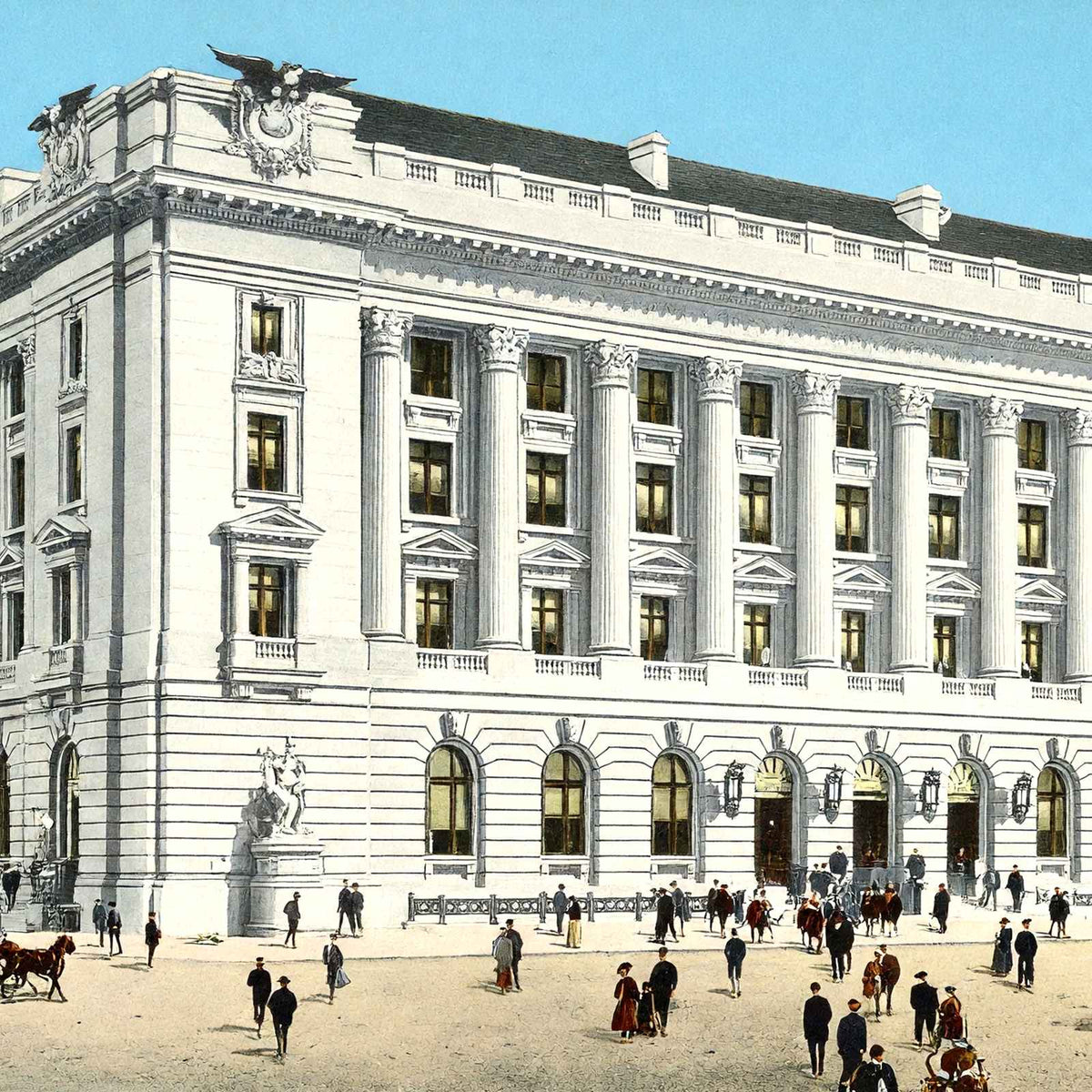 New Post Office Cleveland in 1907 Vintage Print (7 Sizes) - Retouched