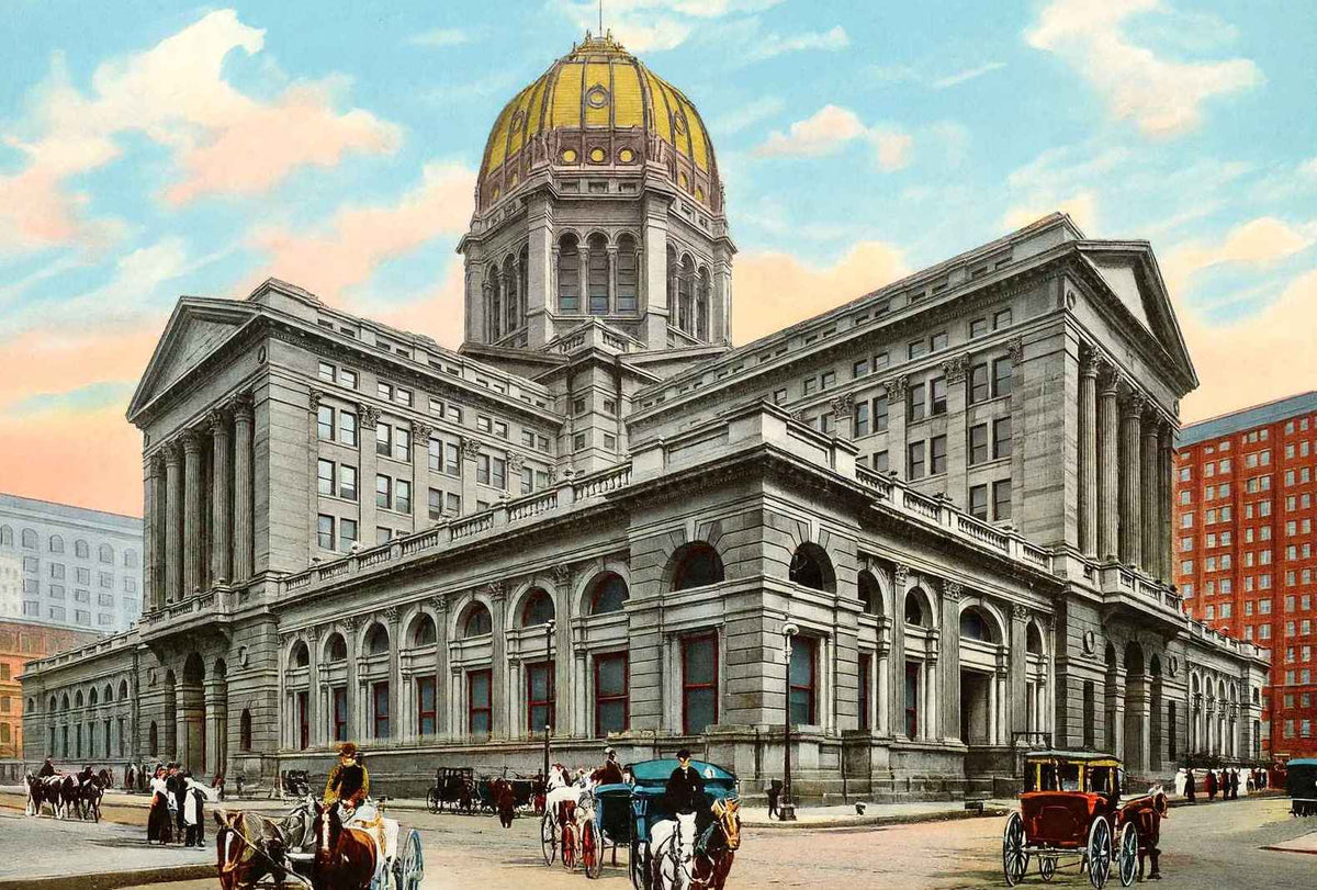 New Post Office Chicago in 1905 Vintage Print (7 Sizes) - Shipped Flat