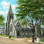 Grace Church, New Bedford, Massachusetts in 1905 Vintage Print (7 Sizes)