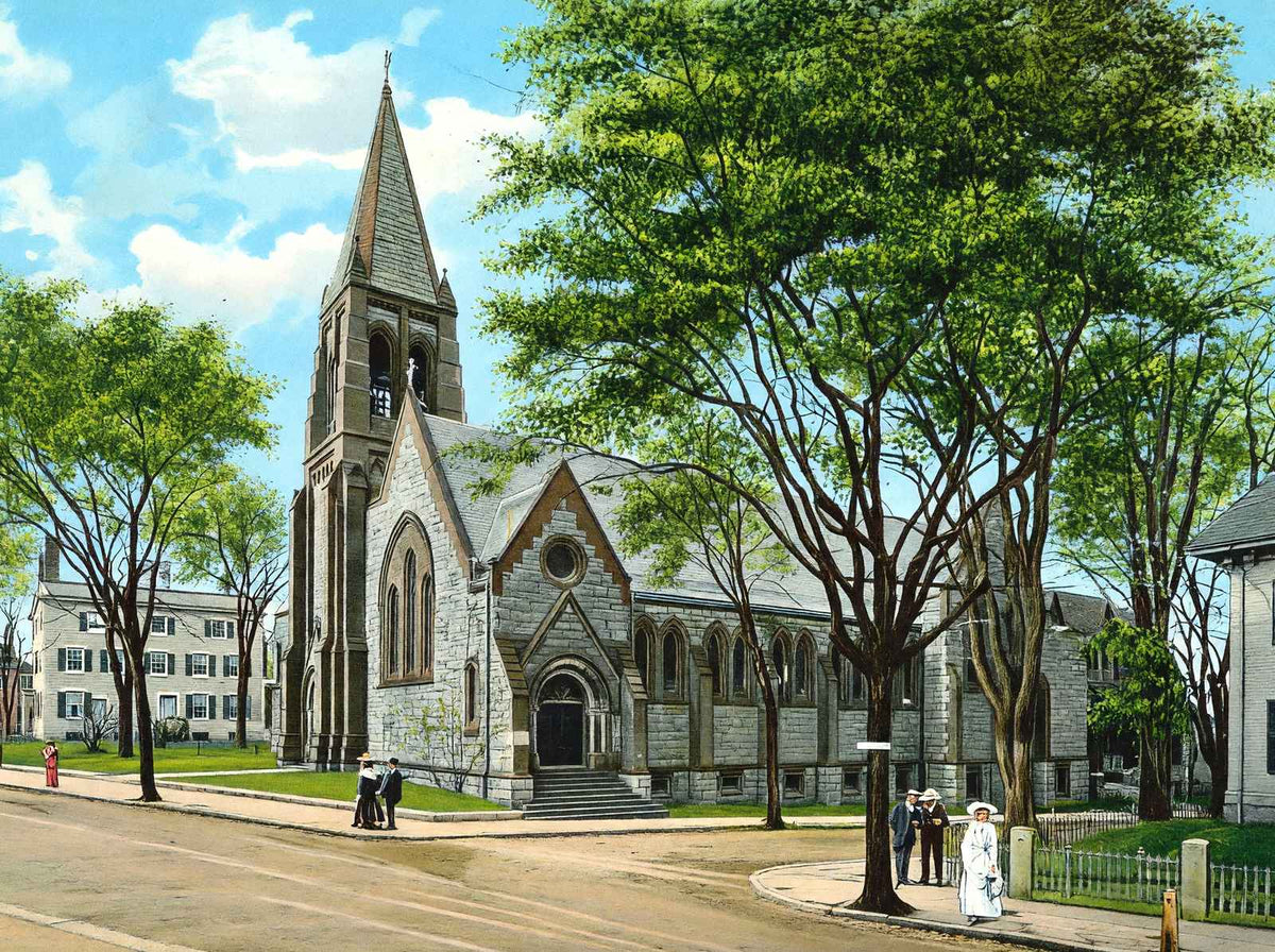 Grace Church, New Bedford, Massachusetts in 1905 Vintage Print (7 Sizes)