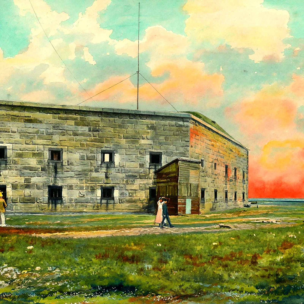 Old Fort Rodman, New Bedford, Massachusetts in 1905 Art Print (7 Sizes)