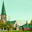 Grace Episcopal Church, Newton, Massachusetts in 1907 Vintage Print (7 Sizes)