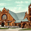 Eliot Congregational Church, Newton, MA in 1907 Vintage Print (7 Sizes)