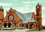 Eliot Congregational Church, Newton, MA in 1907 Vintage Print (7 Sizes)
