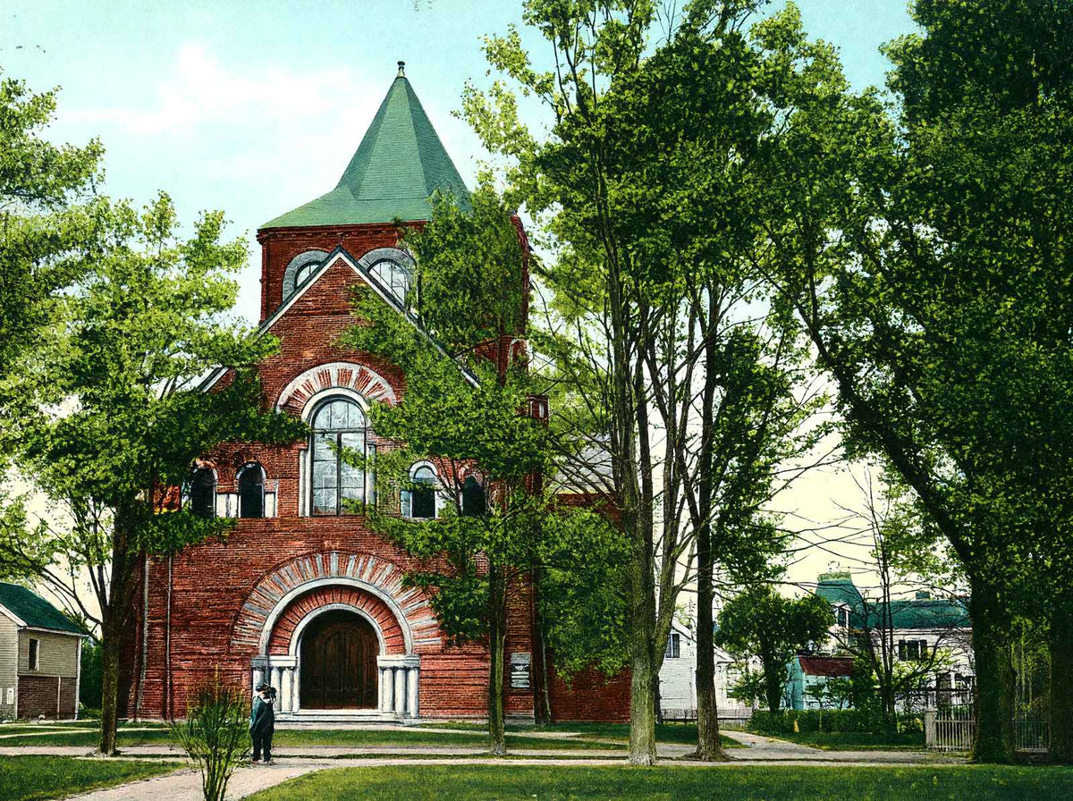 The Immanuel Baptist Church, Newton, MA in 1907 Vintage Print (7 Sizes)