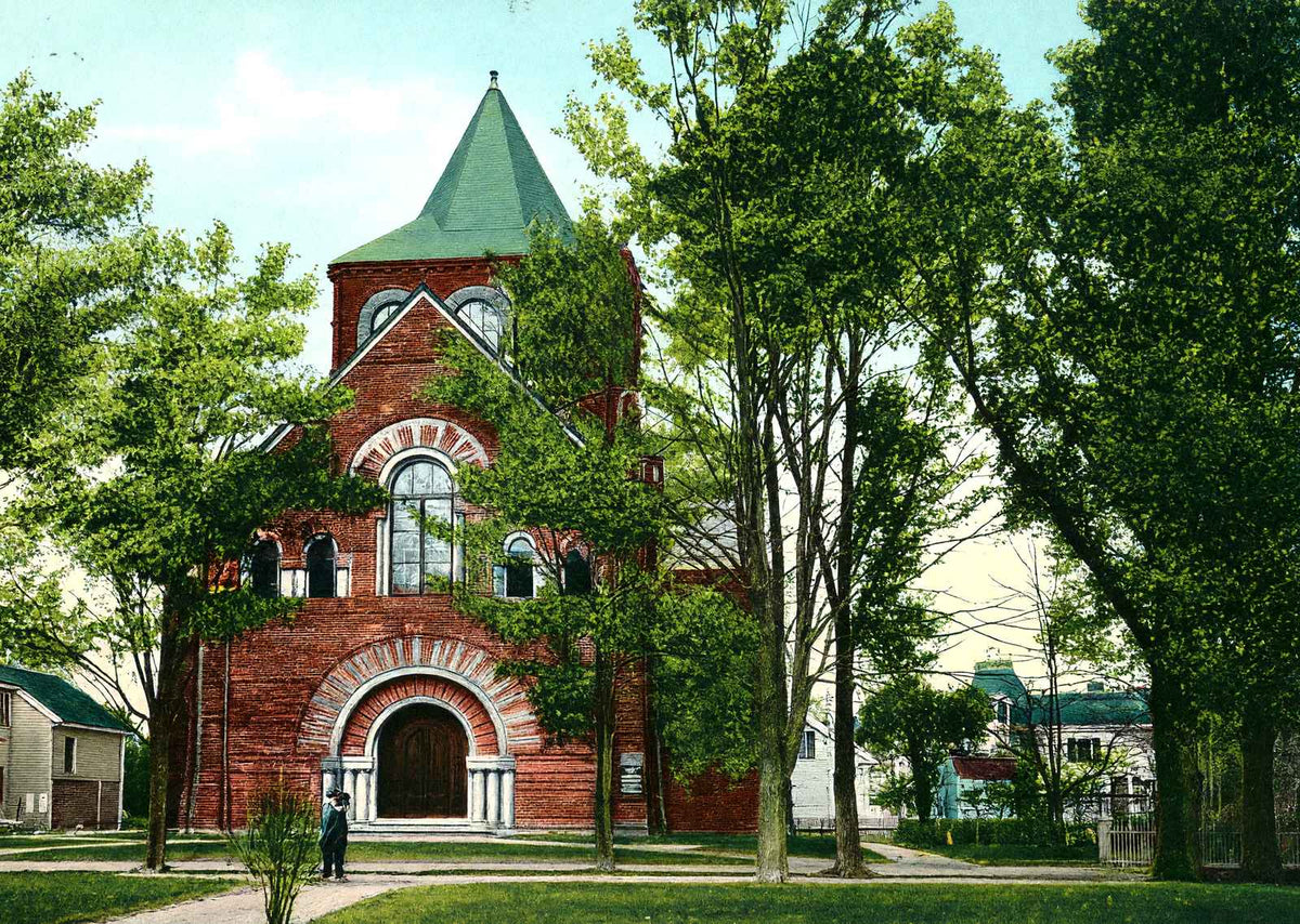 The Immanuel Baptist Church, Newton, MA in 1907 Vintage Print (7 Sizes)