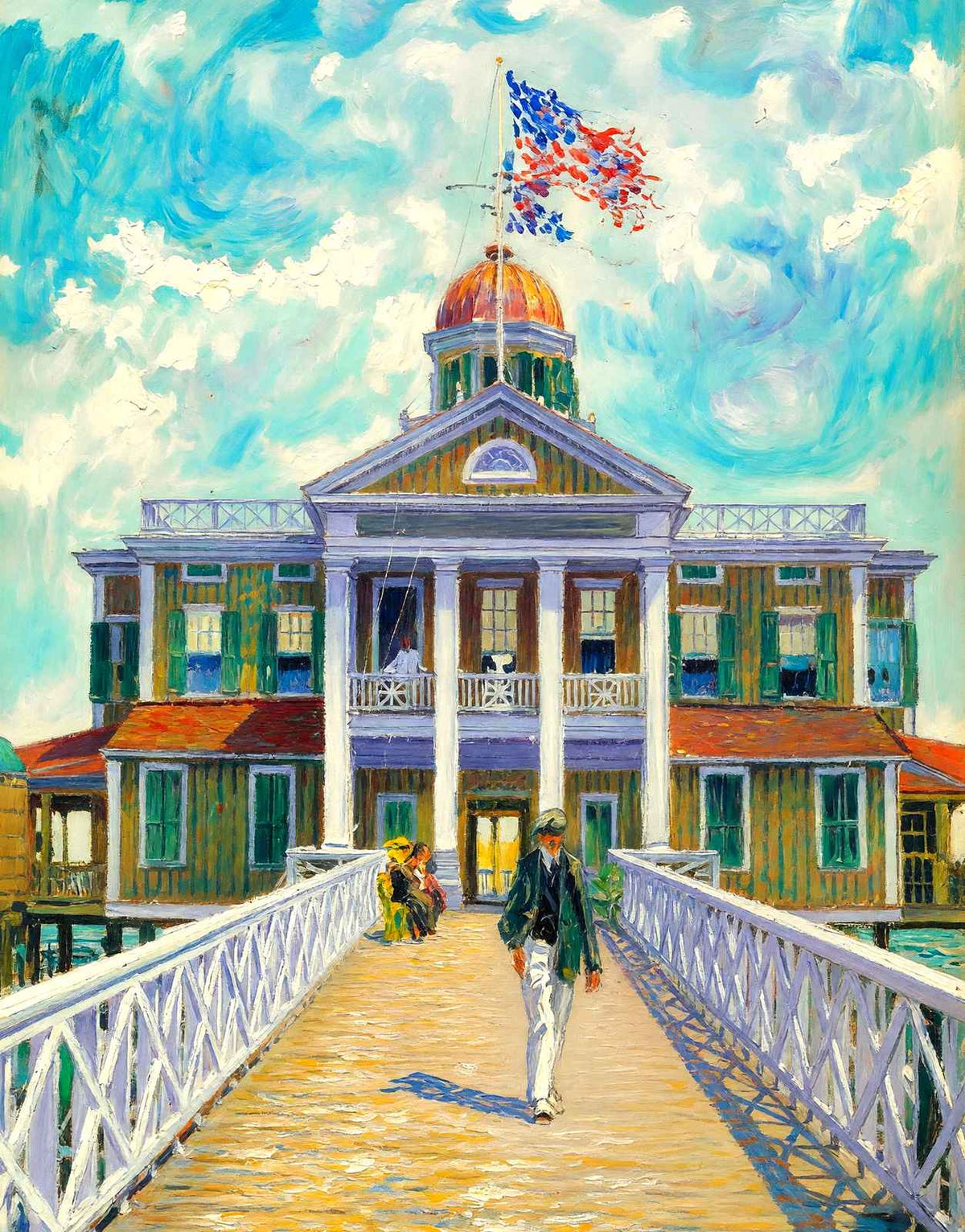 Southern Yacht Club West End New Orleans in 1908 Art Print (7 Sizes)